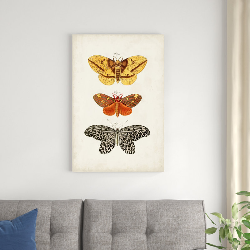 Papillons rétro IV, H 36 po x l 24 po