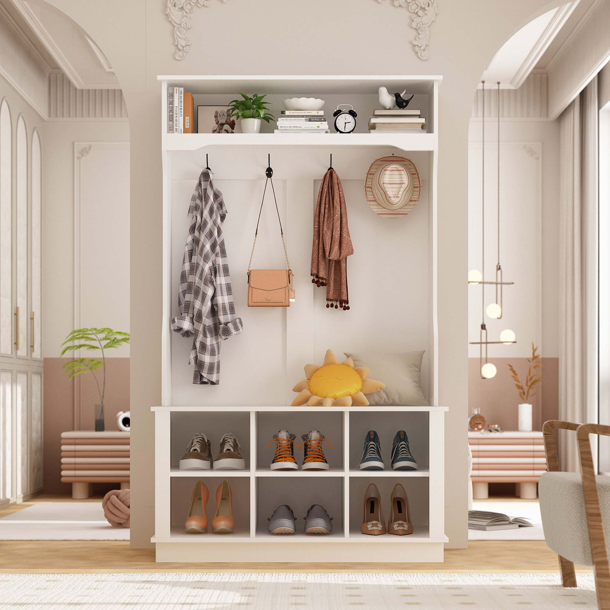 https://assets.wfcdn.com/im/48564724/compr-r85/2568/256813069/aldoyn-hall-tree-398-wide-with-bench-and-shoe-storage.jpg