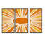 «Minimalist Bright Shining Orange Sun Rays I», reproduction de cadre flottant sur toile 3 pièces-1304128824-1304128823