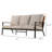 Tansi 3 Person Steel Sofa With Faux Leather Wicker