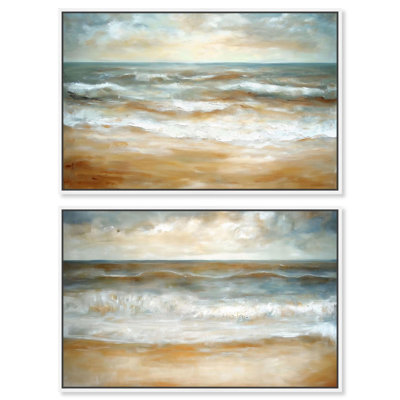 Tranquil Sea Set Canvas Set of 2 Calming Wall Art by 