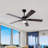 52 Inch Solid Wood Blade Ceiling Fan with LED Light and Remote Control for Energy Efficiency