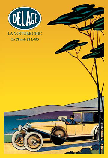 «Delage - Out for a Drive», affiche vintage, H 66 po x l 44 po x P 1,5 po