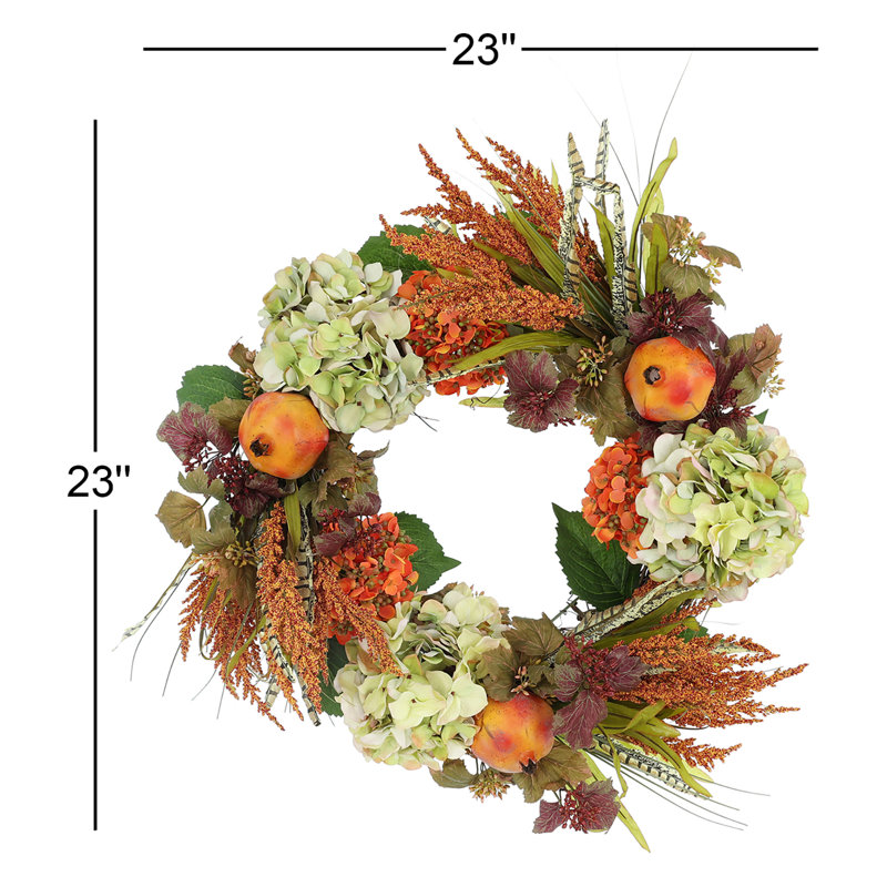 23" Heather and Hydrangea Wreath