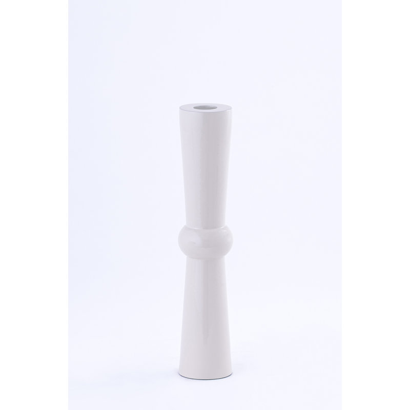 Porte-bougie blanc moyen en aluminium, H 10 po x l 2 po x P 2 po