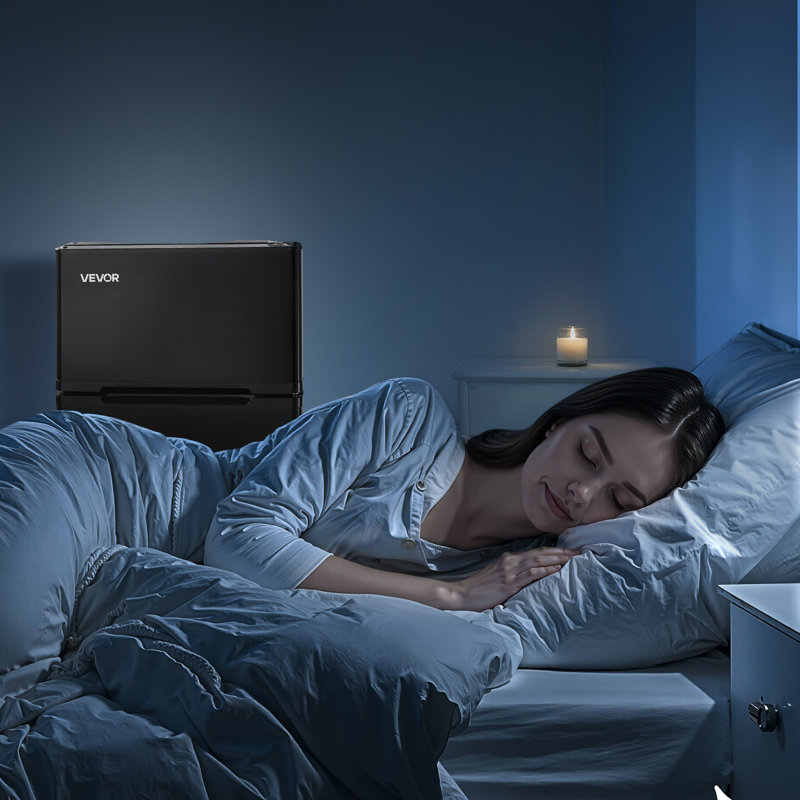Mini réfrigérateur avec congélateur compact à deux portes 3,2 pi cu Noir