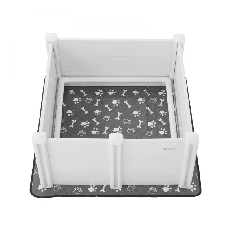 Boîte de mise à l'eau pour chien 38,6 x 38,6 x 18,1 po avec porte réglable en hauteur pour chien de taille moyenne