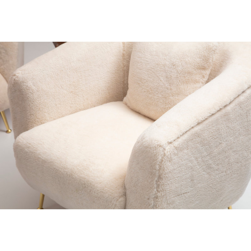 Fauteuil en polyester l 33,46 po Sirine, Polyester beige