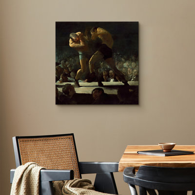 Boxing Match Arena Artwork, Vintage Sports Action Pictures, Framed Canvas Giclee Print Wall Art
