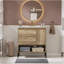 Meuble-lavabo moderne en bois de 30 po, armoire de salle de bain avec tiroir coulissant, armoire de rangement de salle de bain avec lavabo en céramique, meuble-lavabo simple avec portes et tablette ouverte