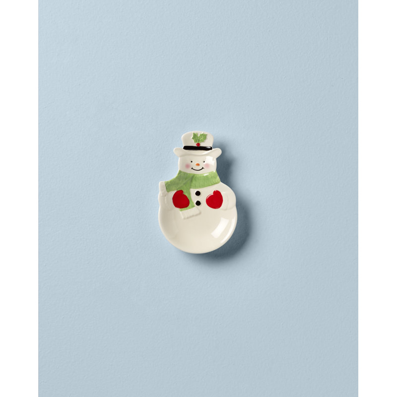 «Hosting the Holiday Snowman Spoon Rest»