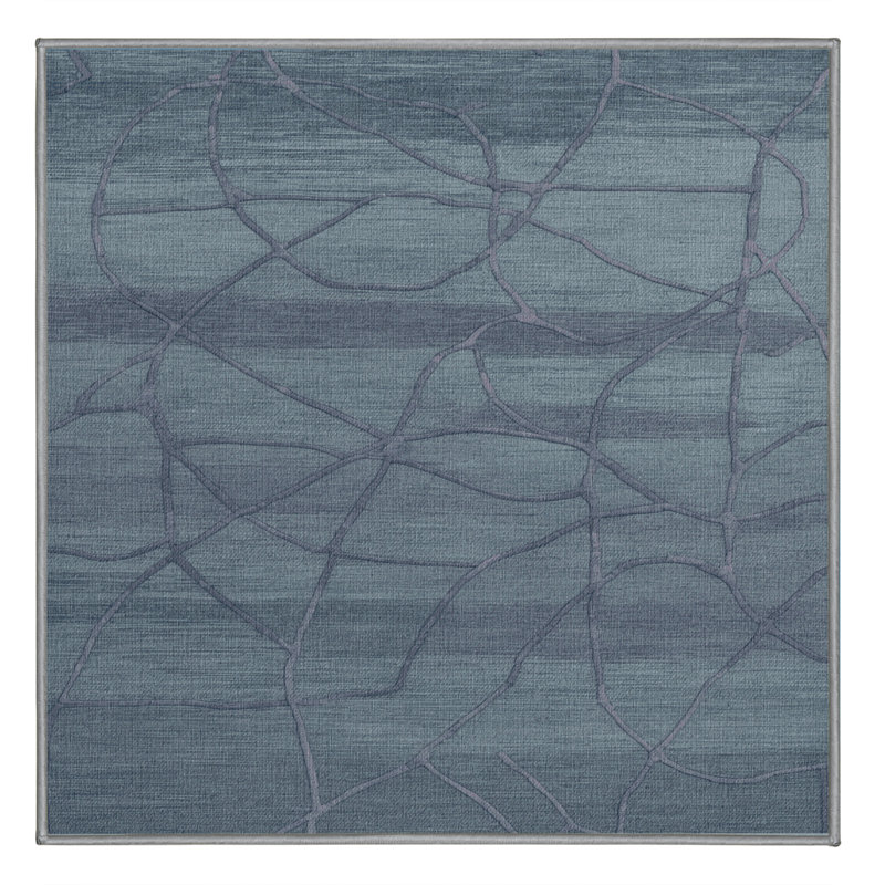 Tapis abstrait gris lavable à la machine, Carré 3 pi