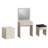 Modern Make-Up Table with Mirror, 25.6 x 54.7 x 13.8 inches | 100% Melamine Coated Particle Board, Thickness: 0.7 inches | Wall-Mountable with Stylish Nightstand & Chair - Elegant Marble Finish-1939098972