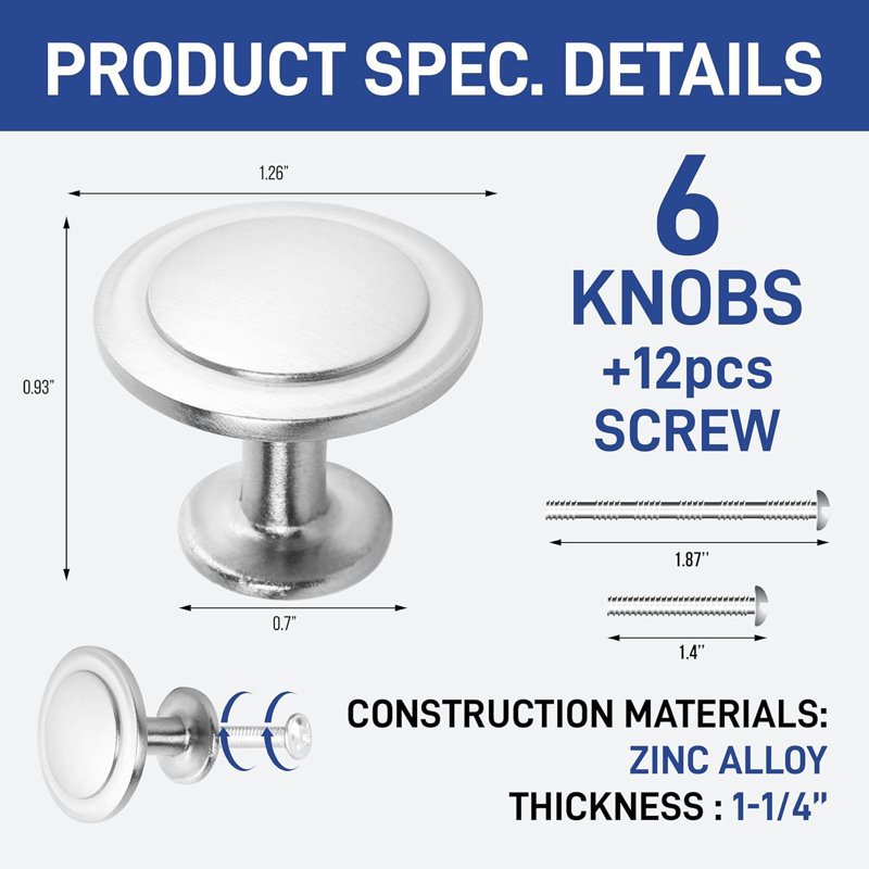 Hall & Closet Brushed Nickel Round