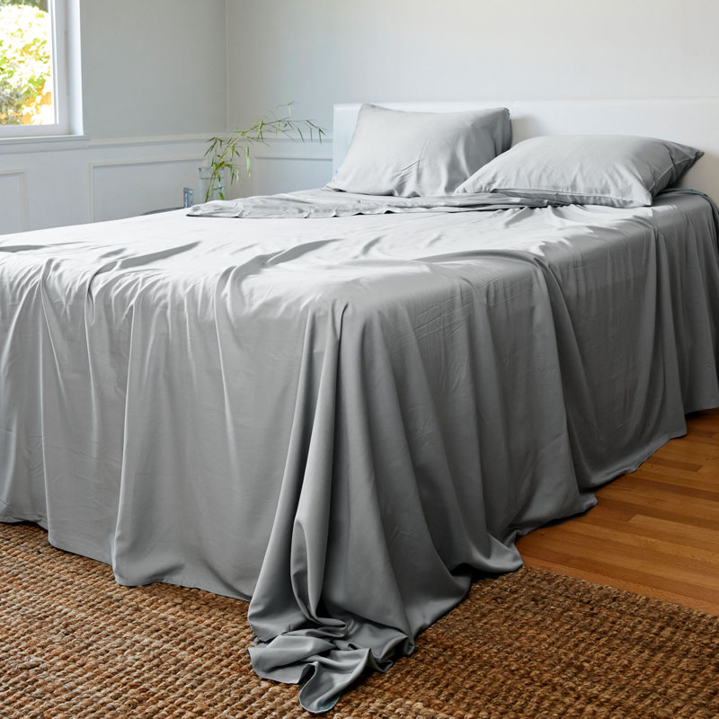 Ensemble de draps BedVoyage - 100% viscose de bambou - Froid et léger, Double, Pierre