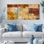 Ensemble de 3 tableaux muraux vintage sur toile représentant une carte du monde-462774684