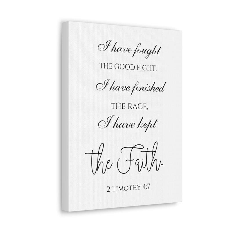 2 Timothée 4: 7 «I Have Kept the Faith», verset biblique sur toile, art mural chrétien, H 14 po x l 11 po