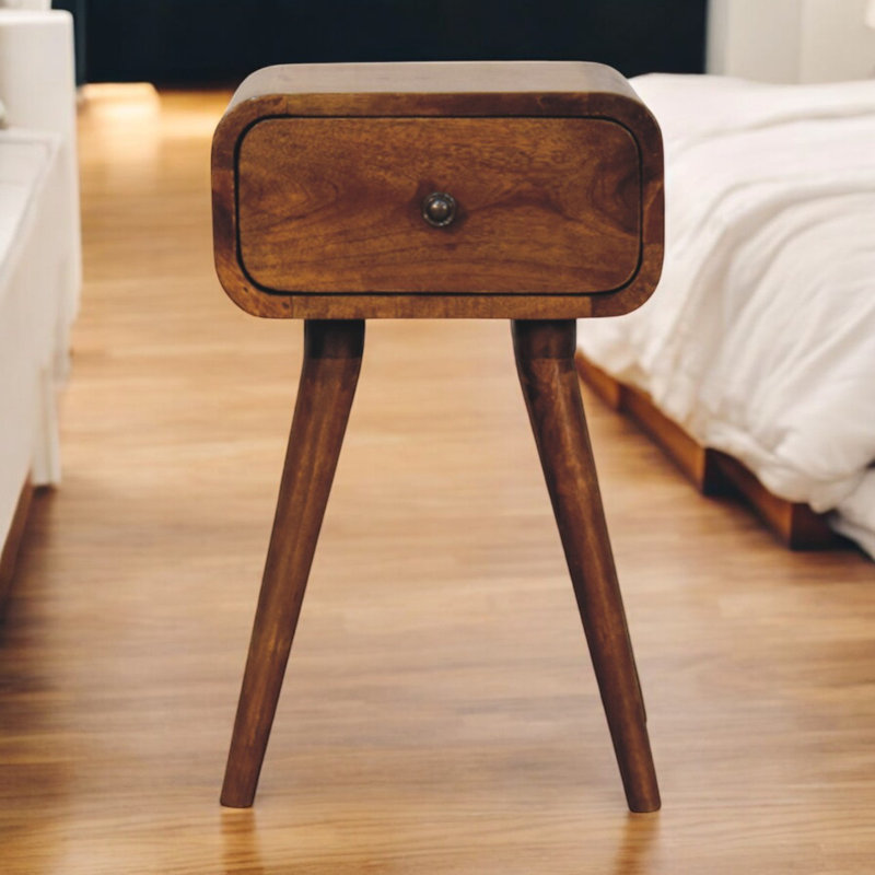 Ghada 30cm W Solid Wood Bedside Table