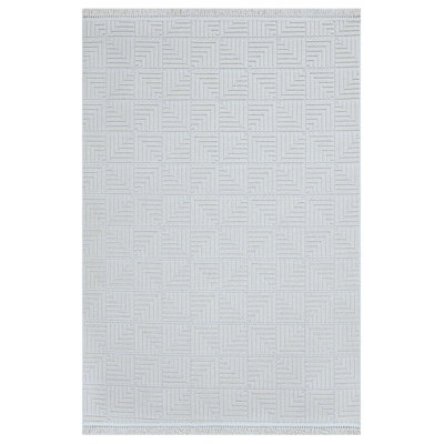 Tapis décoratif beige antidérapant Rothe