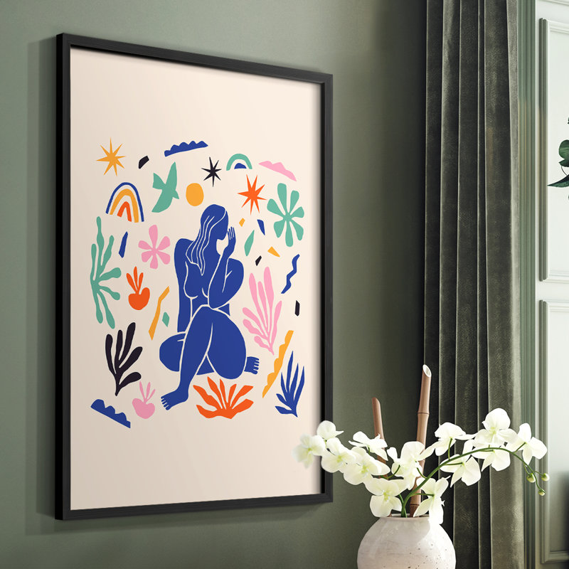 Matisse CDXLIV, reproduction encadrée - bois massif, H 20 po x l 16 po, Cadre simple noir