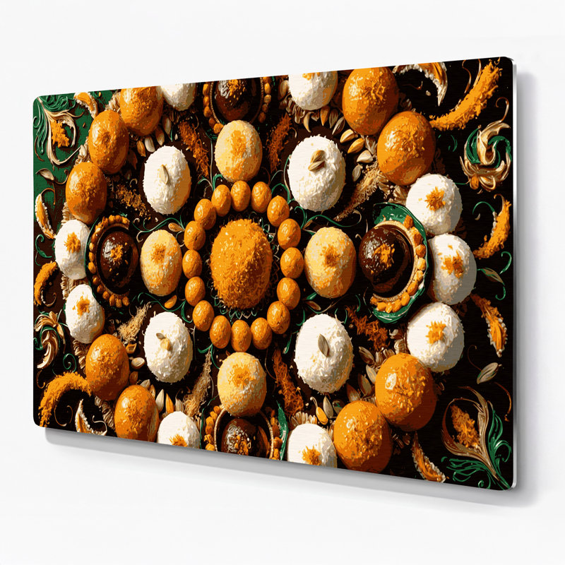 Desserts, art mural brun en métal Ladoo, H 11 po x l 14 po