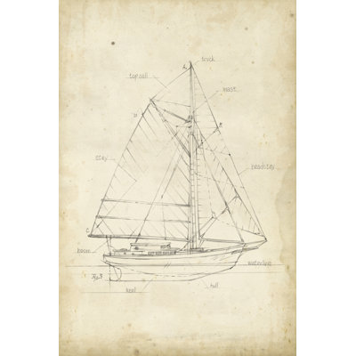 'Sailboat III' by Ethan Harper - Drawing Print