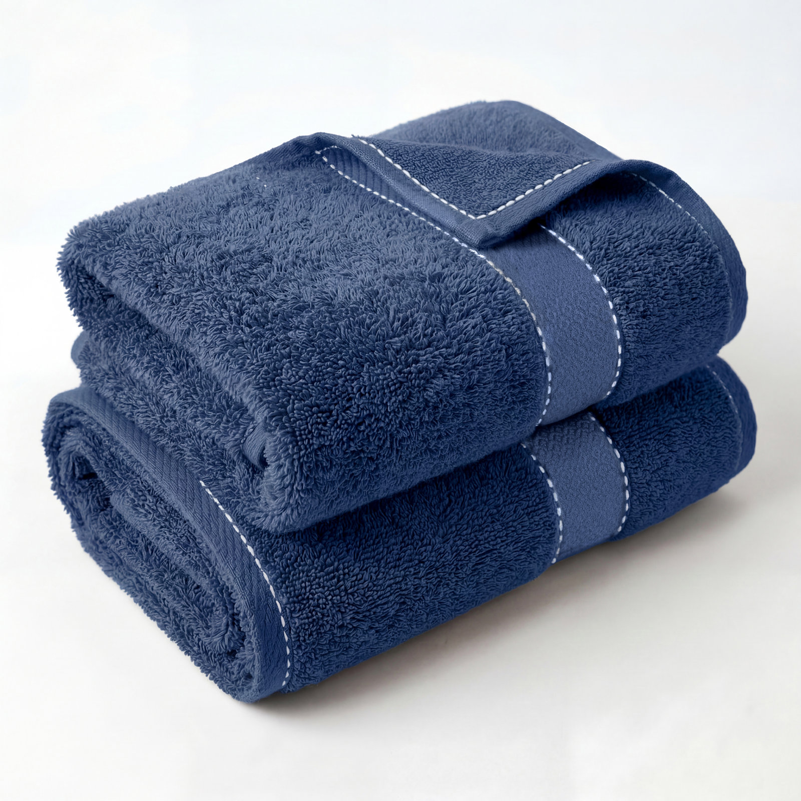 Niles Giza Cotton Bath Towel Set, Navy Blue