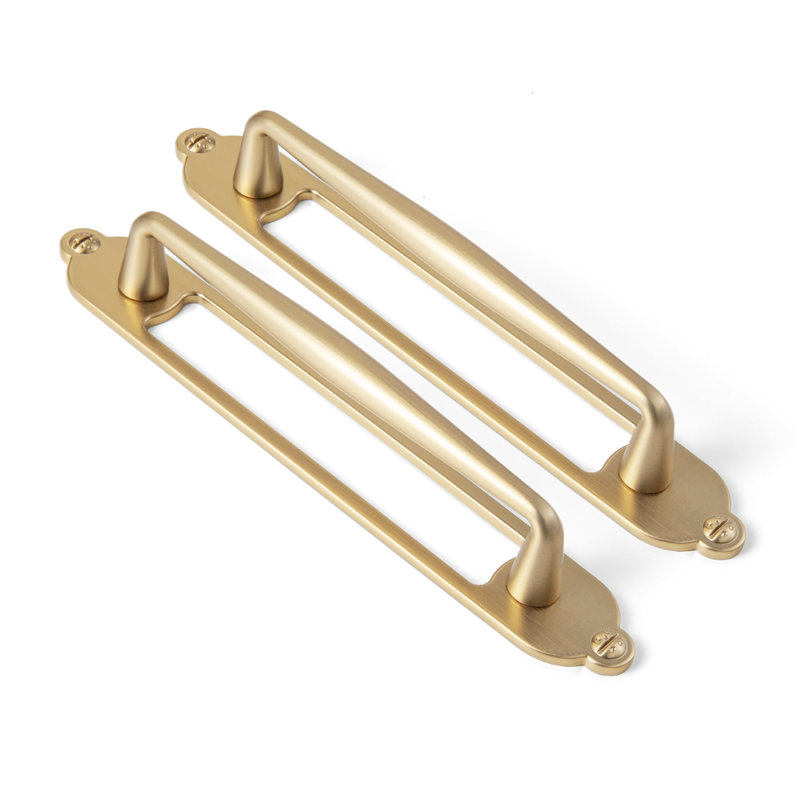 Ensemble de poignées à barre de broche solide avec contre-plaque (G025), 5", Bronze champagne