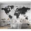 Papier peint carte du monde - carte en noir et blanc-1024570860