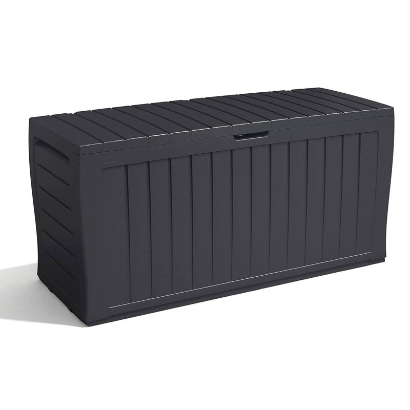 KYEUIN 114.5cm W 270L Plastic Storage Bench in Grey