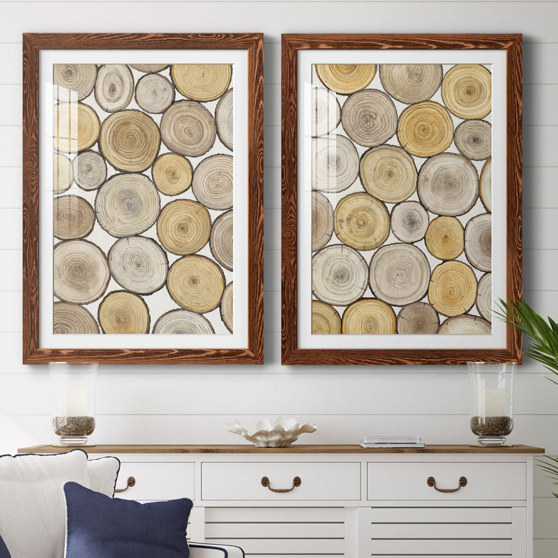 Tree Ring Study I encadré mat - prêt à accrocher, H 37,5 po x l 27,5 po x P 1 po, Érable