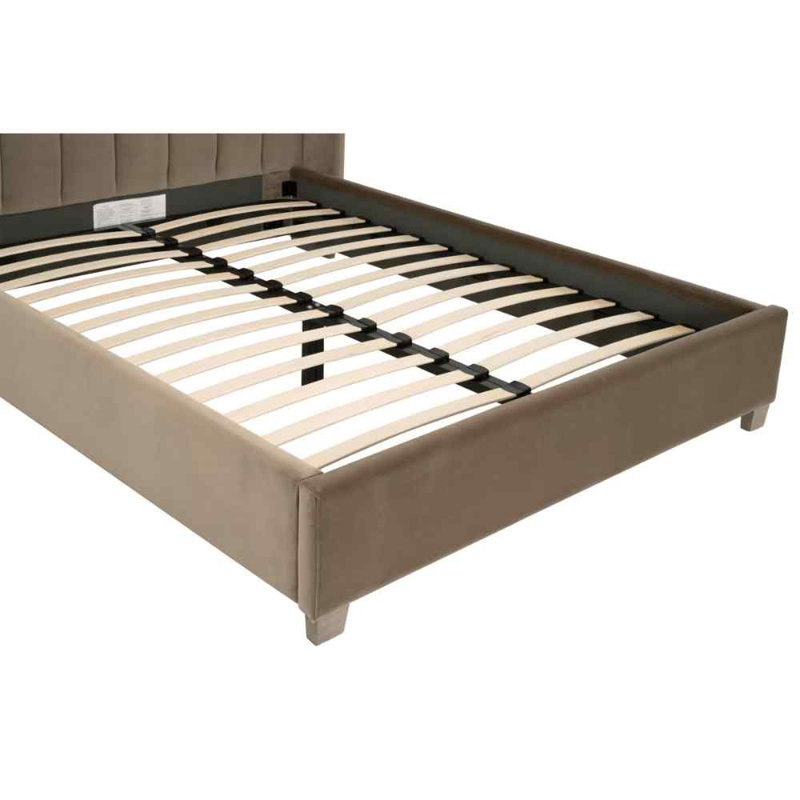Grand lit en velours caramel Chandler, Grand