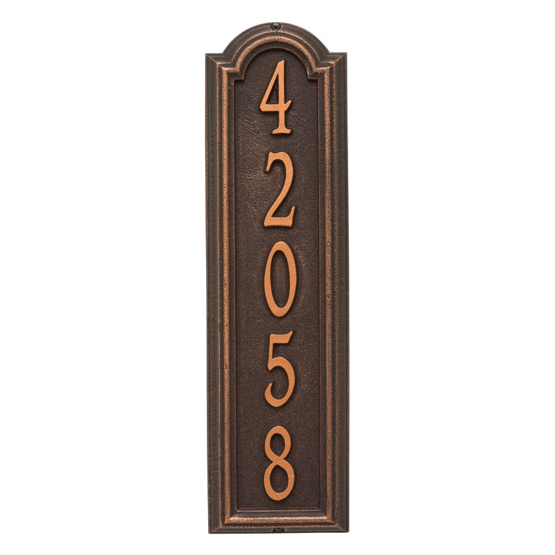 Plaque d'adresse murale personnalisée Manchester, Oui, Bronze huilé