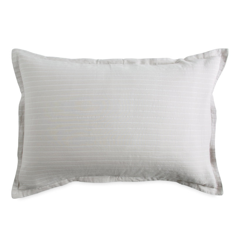 Taie décorative minimaliste en coton PURE Comfy, Très grand lit, Platine