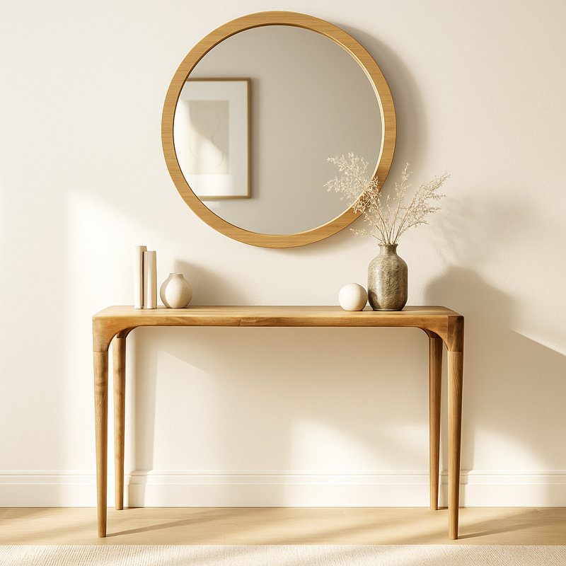 Walnut Console Table - Wooden Entryway Table