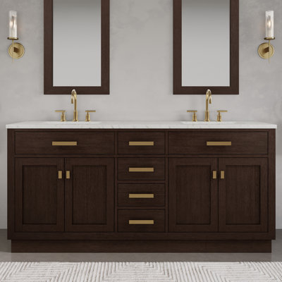 Argenta 72" W x 22" D x 34" H Double Bathroom Vanity