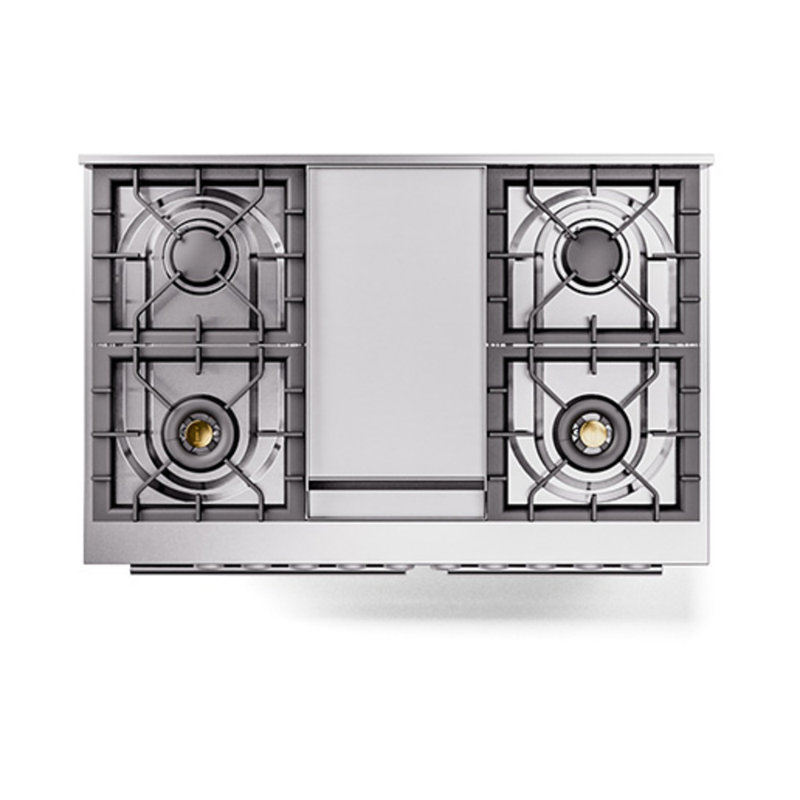 ILVE Professional Plus II 40 in Dual Fuel Range, Blue Gray/Stainless Steel, Natural Gas