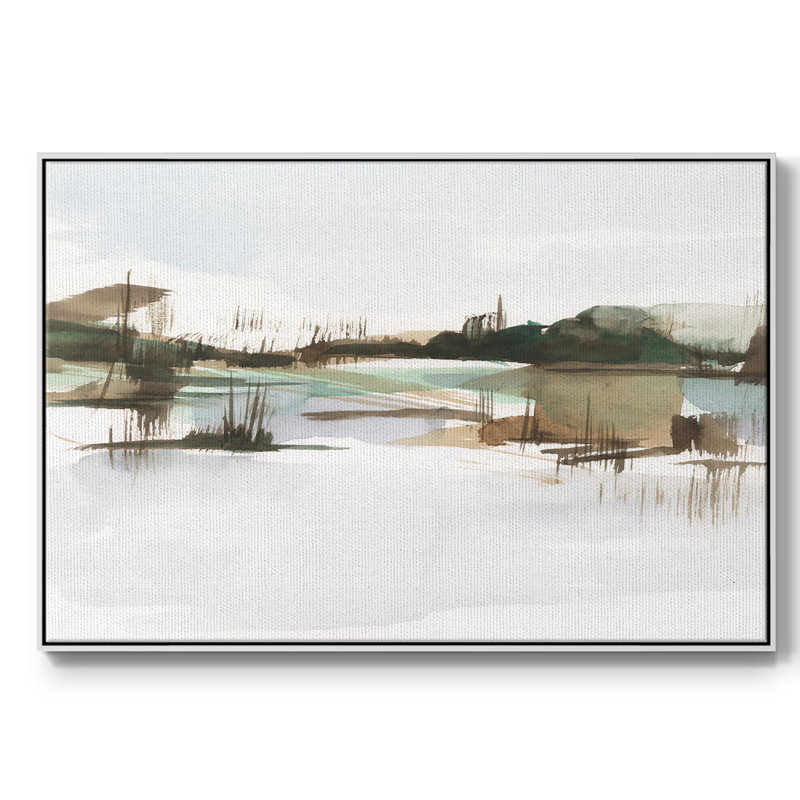 Marsh Reeds II, reproduction d'art sur toile, H 17 po x l 25 po x P 2 po, Blanc