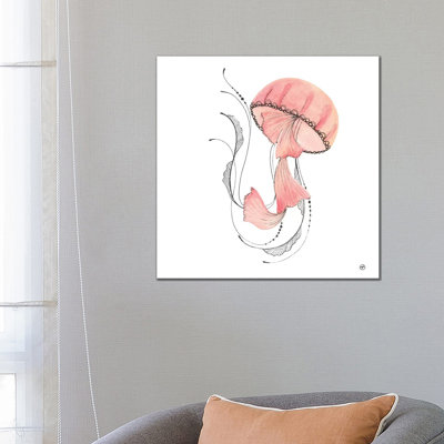 Pink Jellyfish Paper by CreatingTaryn - Wrapped Canvas Painting