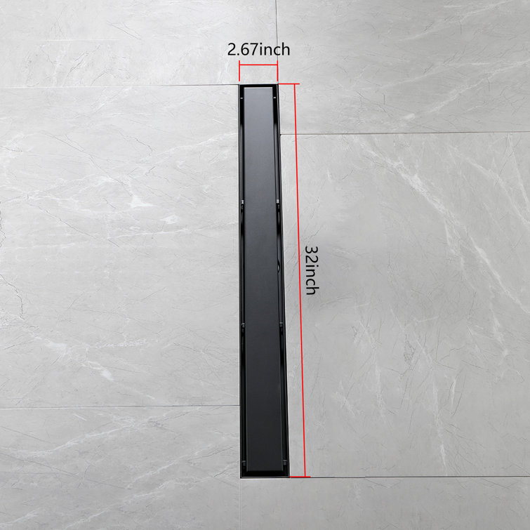 Interbath INGL32BADSNS 32'' W Linear Grid Shower Drain