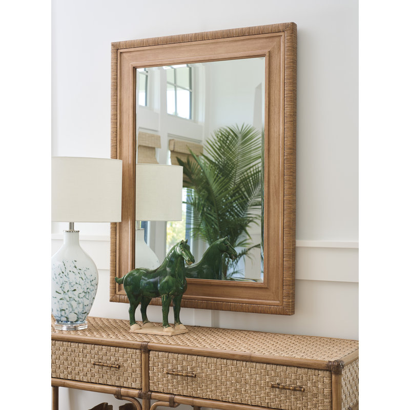 Illusions Rectangle Rattan Beveled Mirror