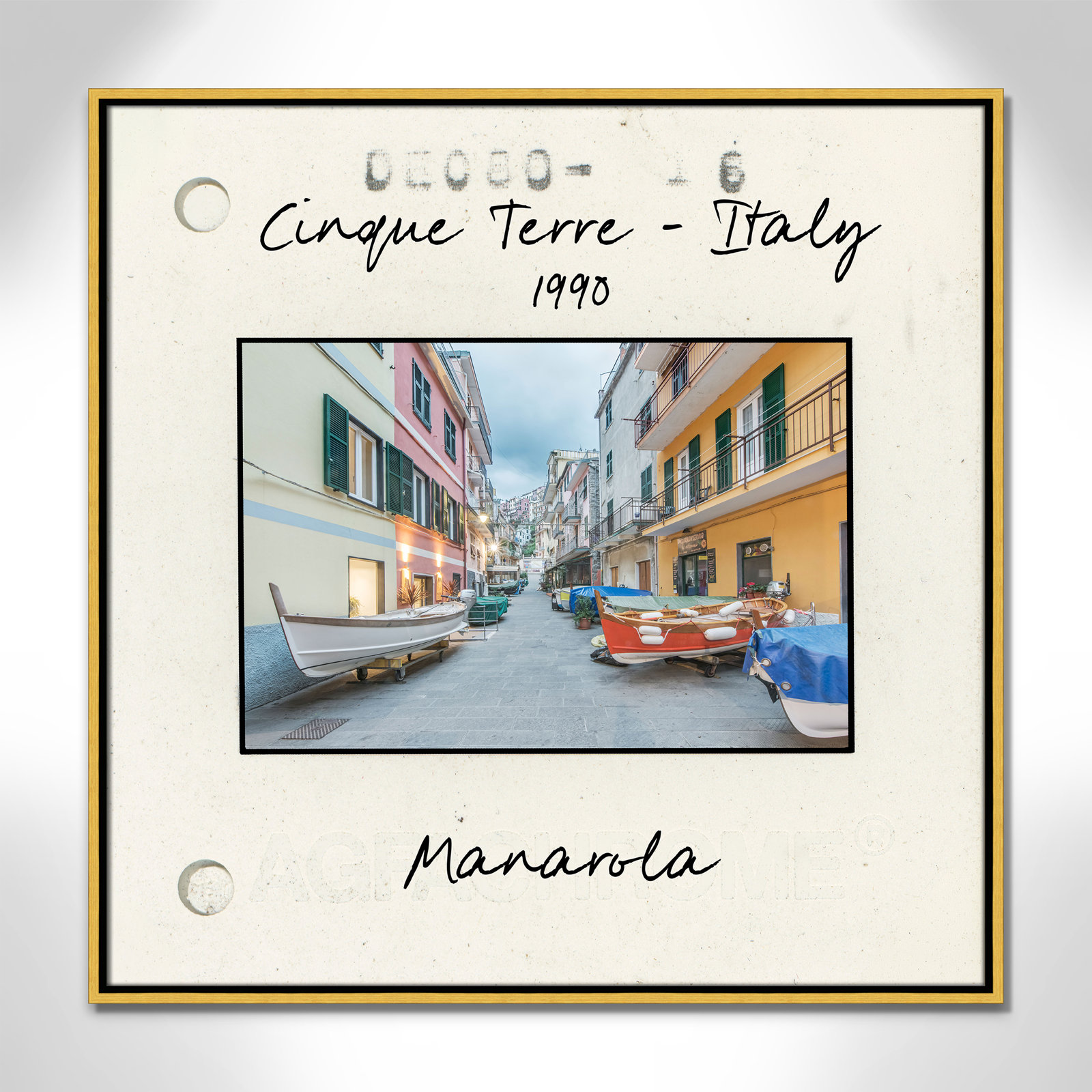 Ritona "Cinque Terre - Manarola" Print, Gold Floater Framed Canvas, 31.5" H x 31.5" W x 2" D