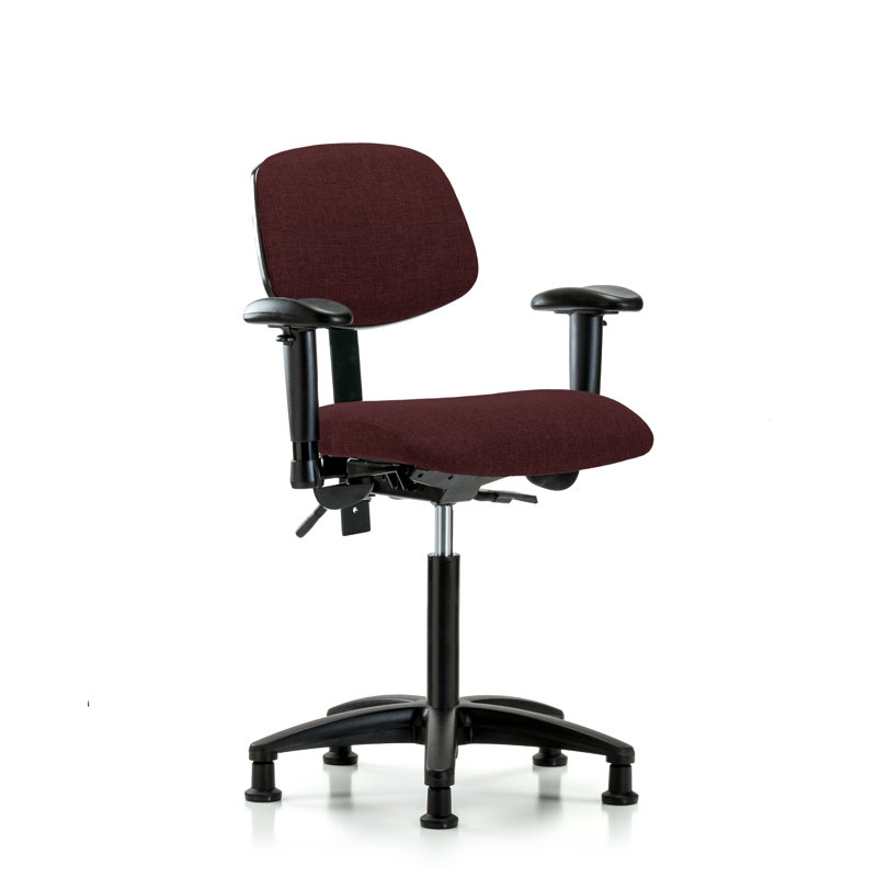 Chaise de travail ergonomique Rosalind, Bourgogne, Patins, Inclus