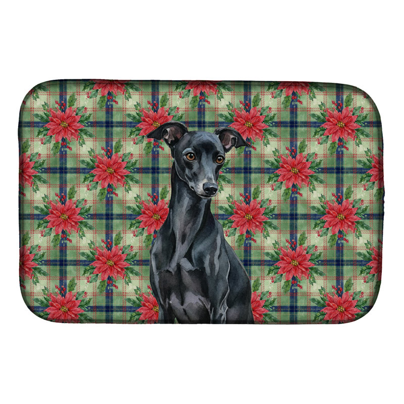 Tapis de vaisselle noir lévrier italien