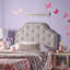 Tête de lit simple gris avec coutures élégantes à losanges et pieds réglables avec capitonnage sophistiqué-1200739940