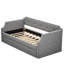 Upholstered Daybed With Trundle, Wood Slat Support,Upholstered Frame Sofa Bed ,-900572566