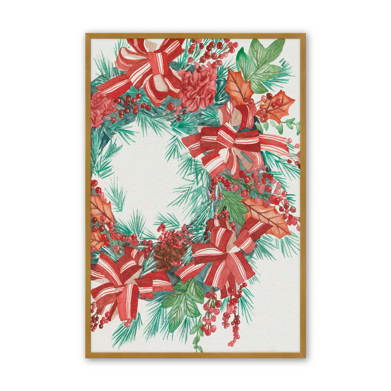 «Yuletide Harmony II» par Melissa Wang, reproduction d'art sur toile, H 16 po x l 12 po, Encadrement ouvert sans papier mat
