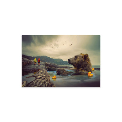 «Foggy Bear Bath», impression sans cadre