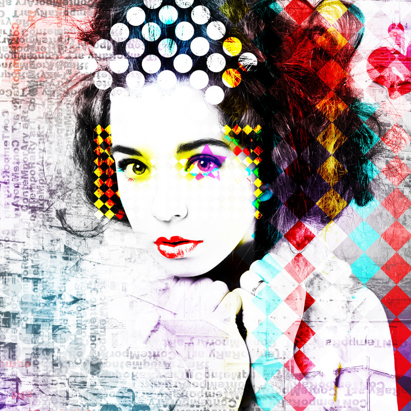 Contemporary Poster - Wrapped Canvas Print, 30cm H x 30cm W x 3.8cm D