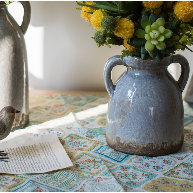 Harkness Handmade Ceramic Table Vase, 7" H x 6" W x 6" D